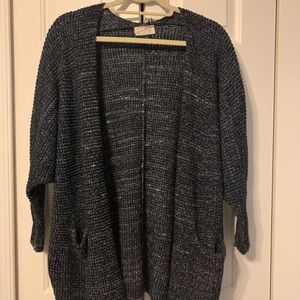 Navy blue 3/4 sleeve length cardigan